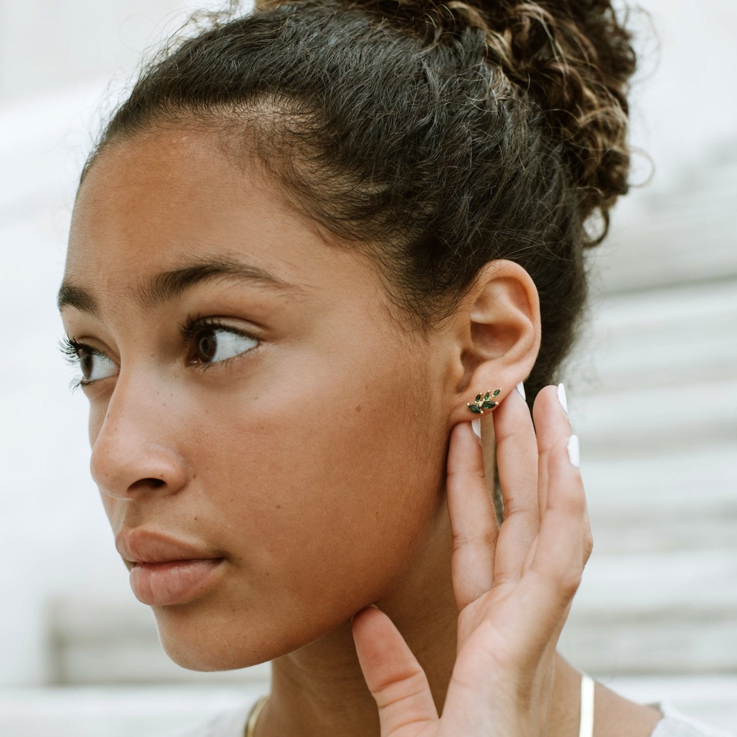 Emerald Olive Studs