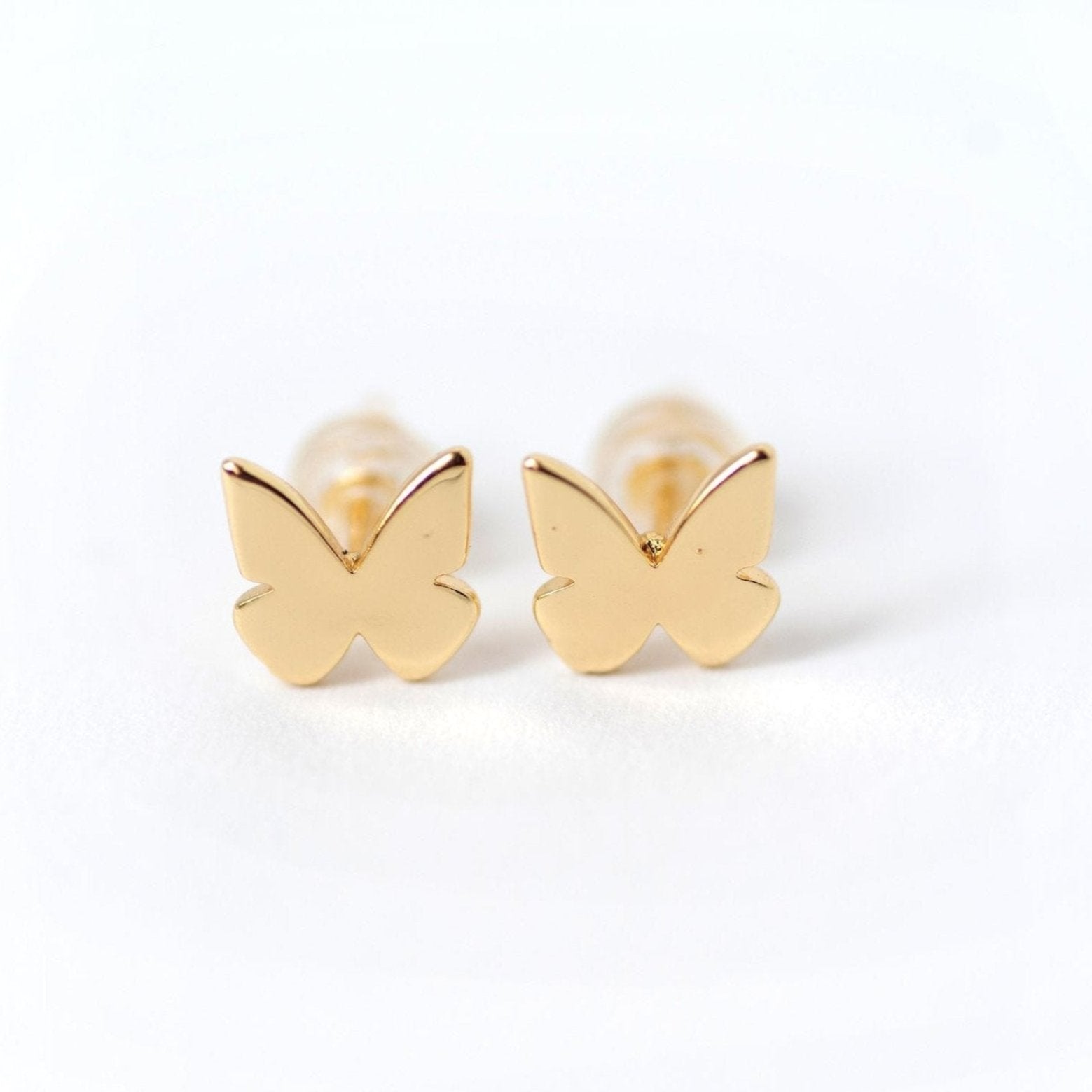 Golden Butterfly Studs