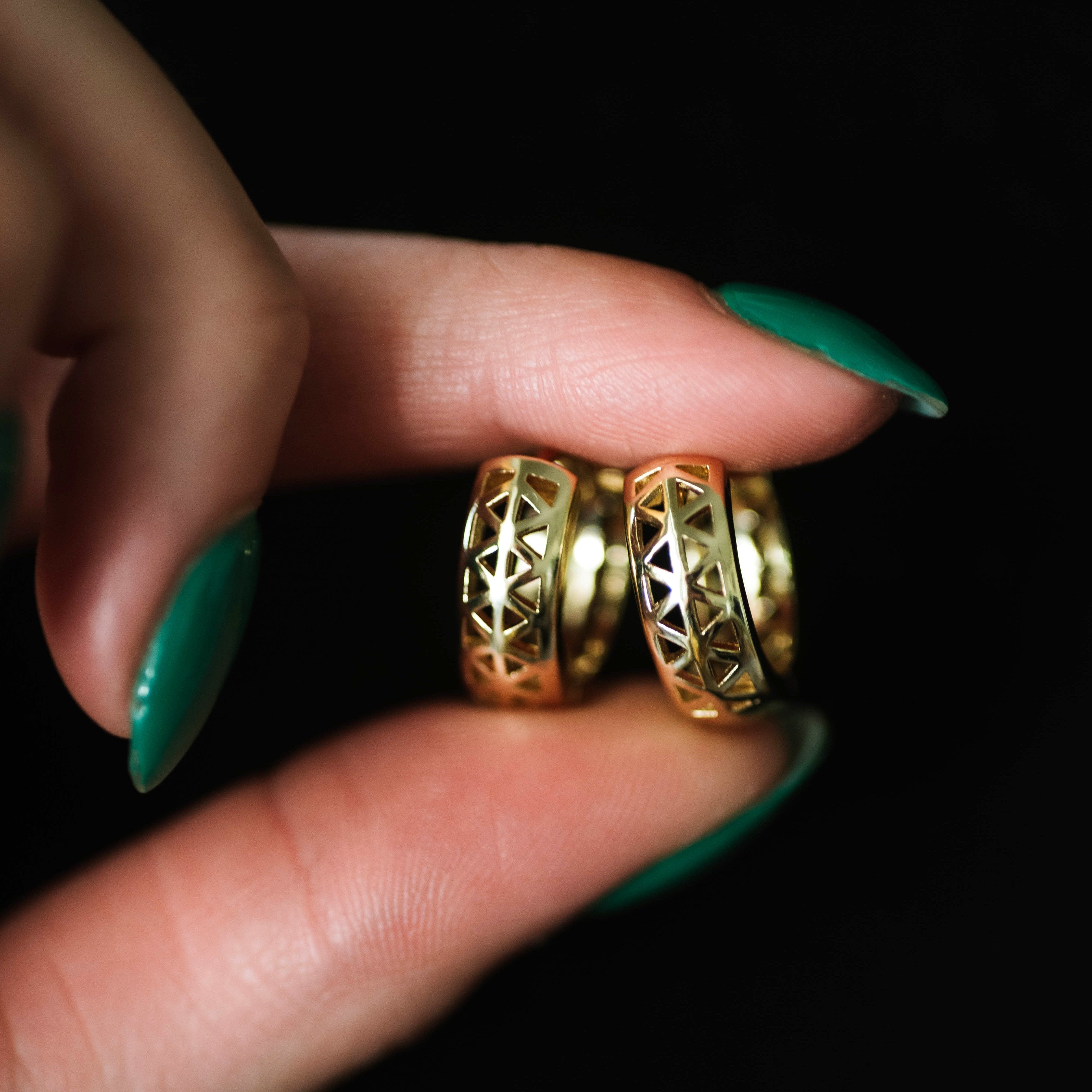 Golden Filigree Hoops