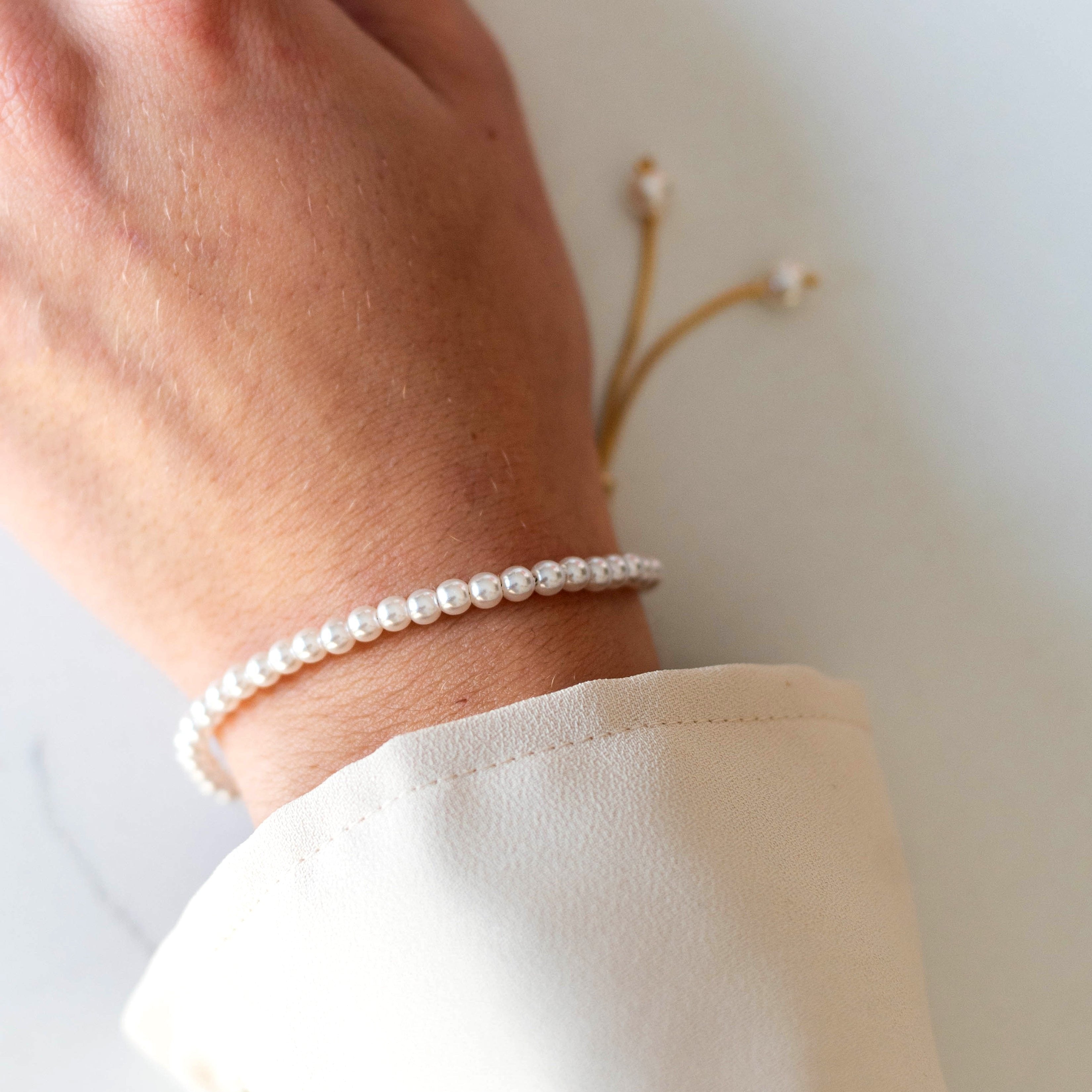 Graceful Pearl Slider Bracelet