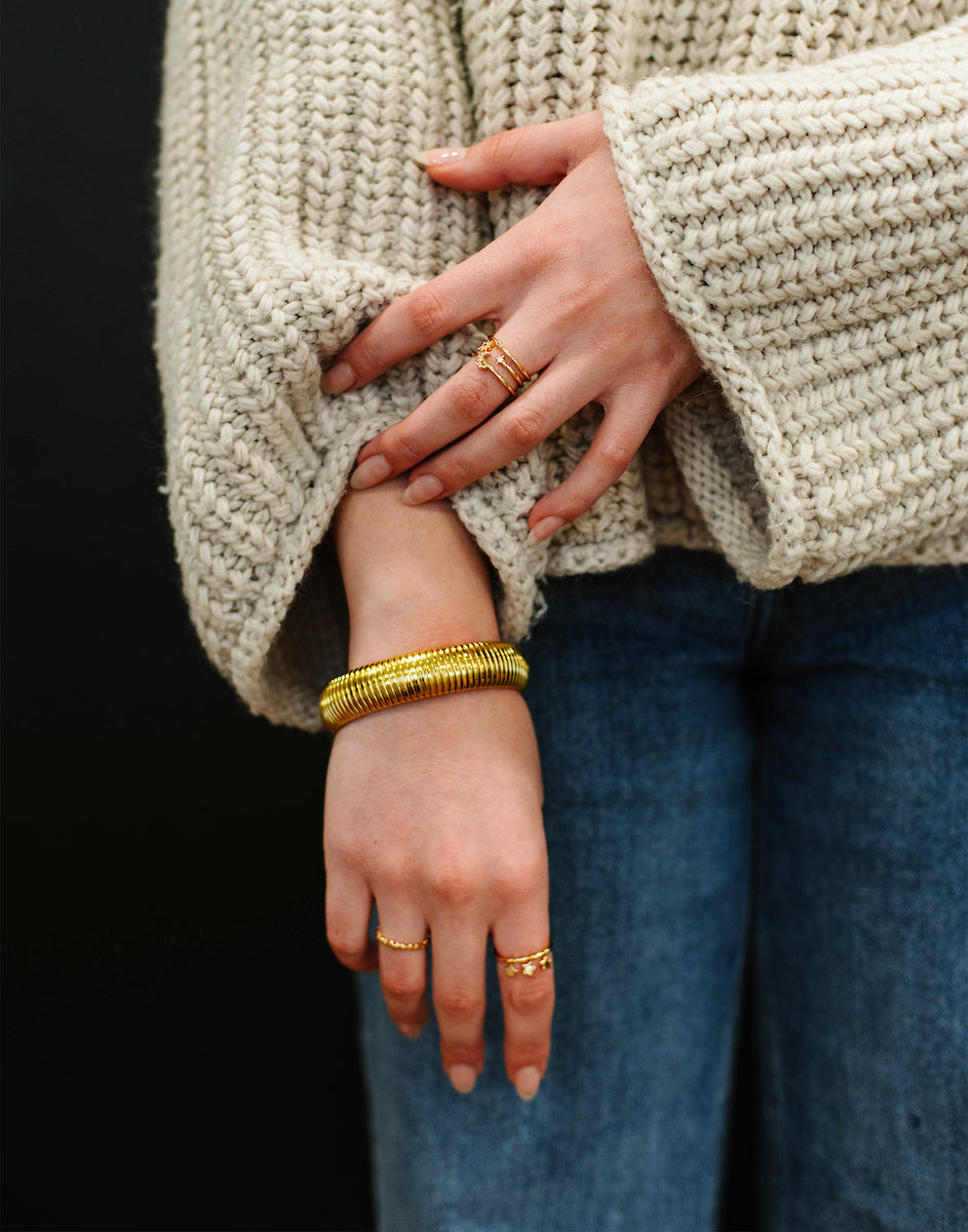 Golden Ripple Cuff